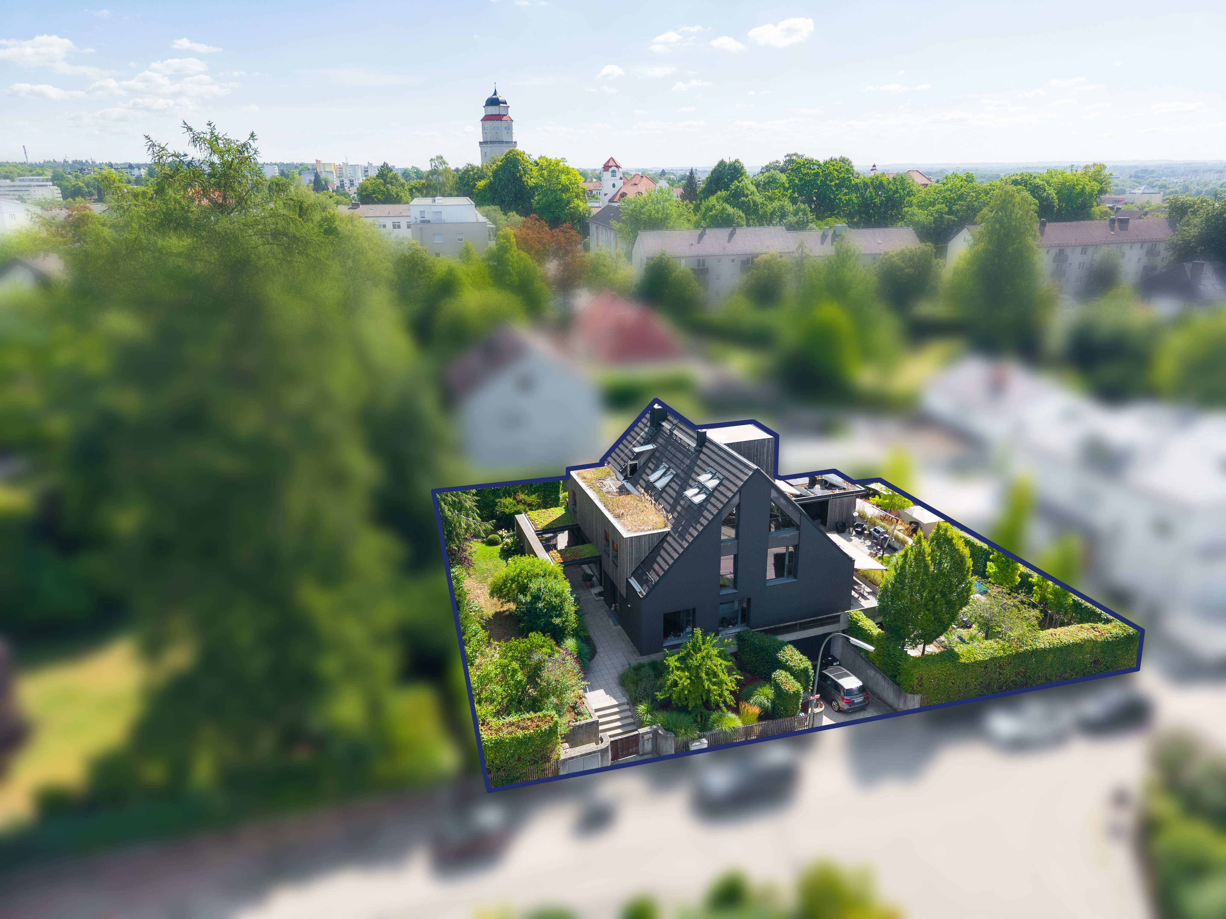 Freising aus der Luft zwischen Stadt und Landschaft