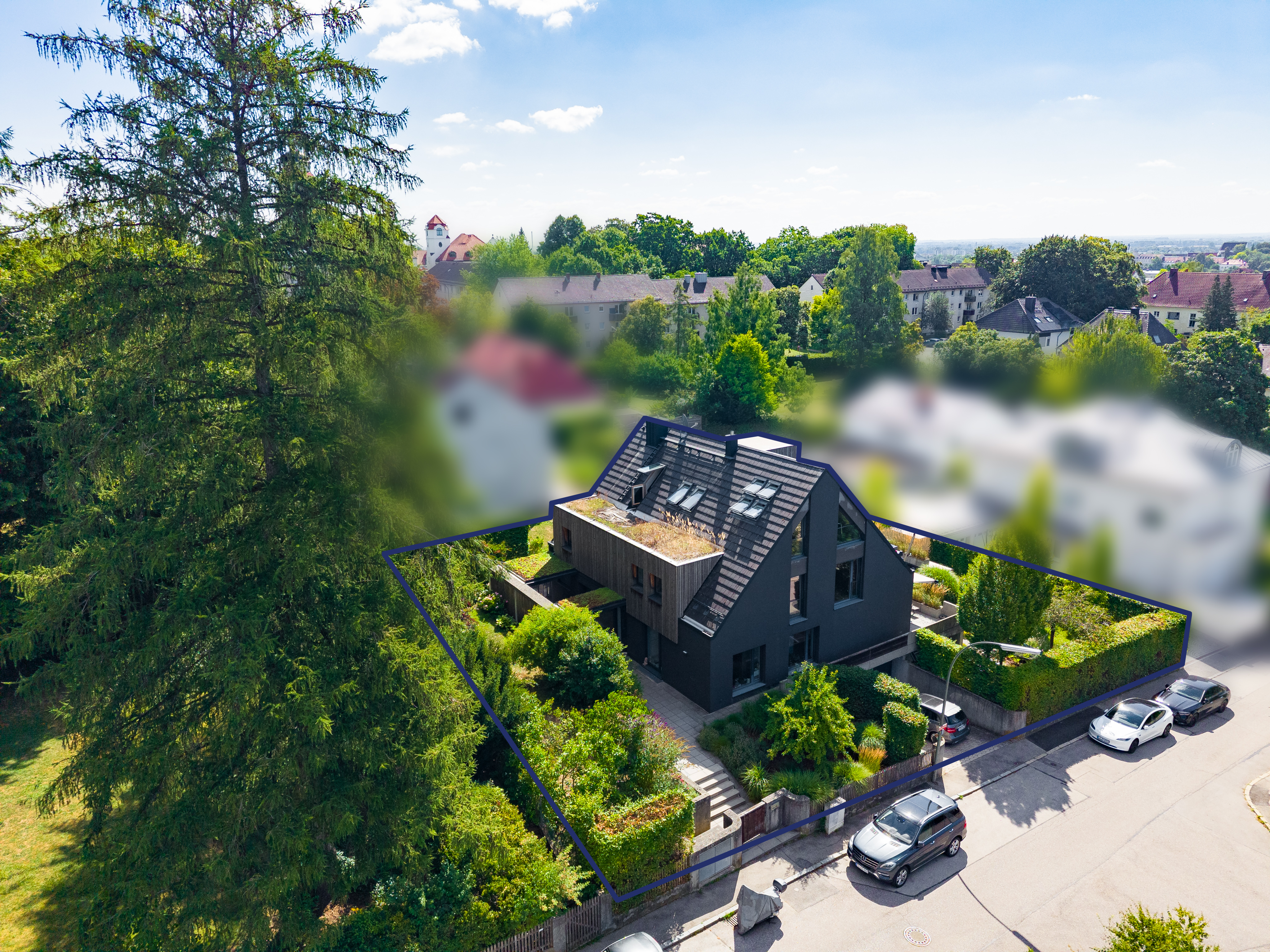 Luftbild von Freising und dem grünen Umland