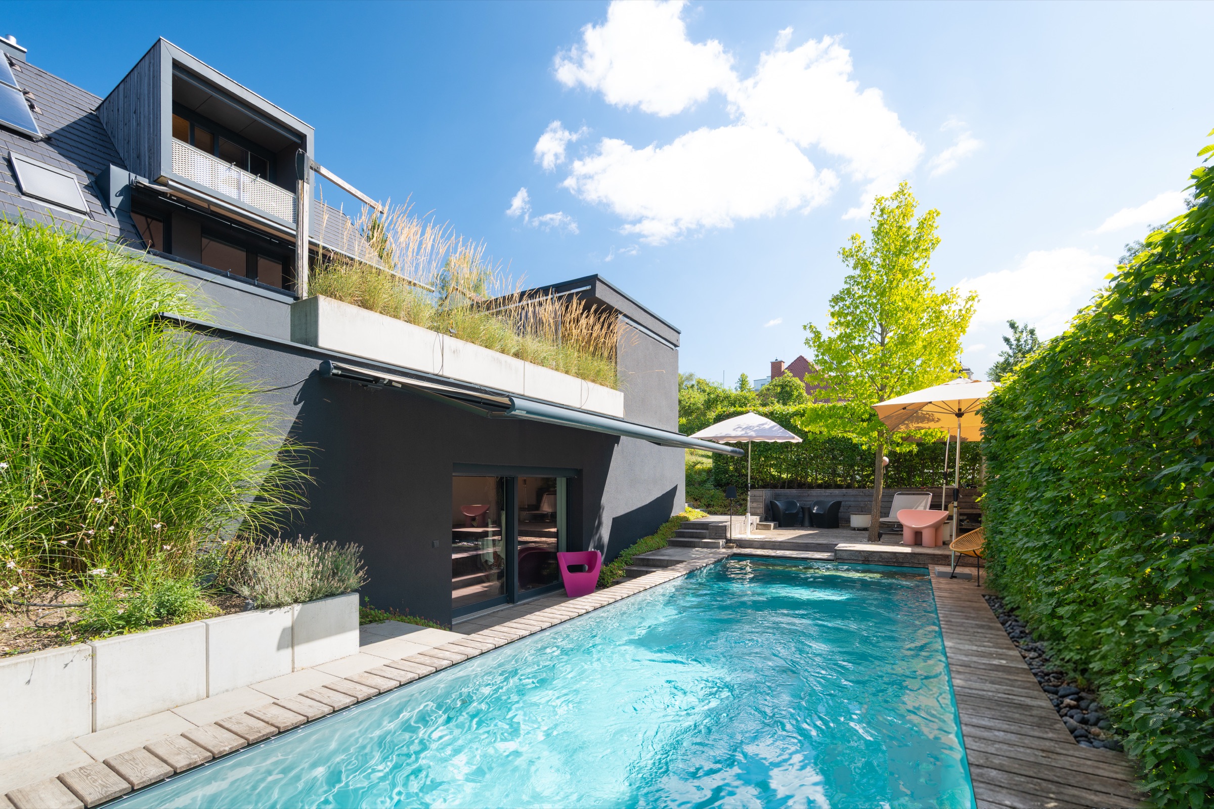 Pool im geschützten Garten