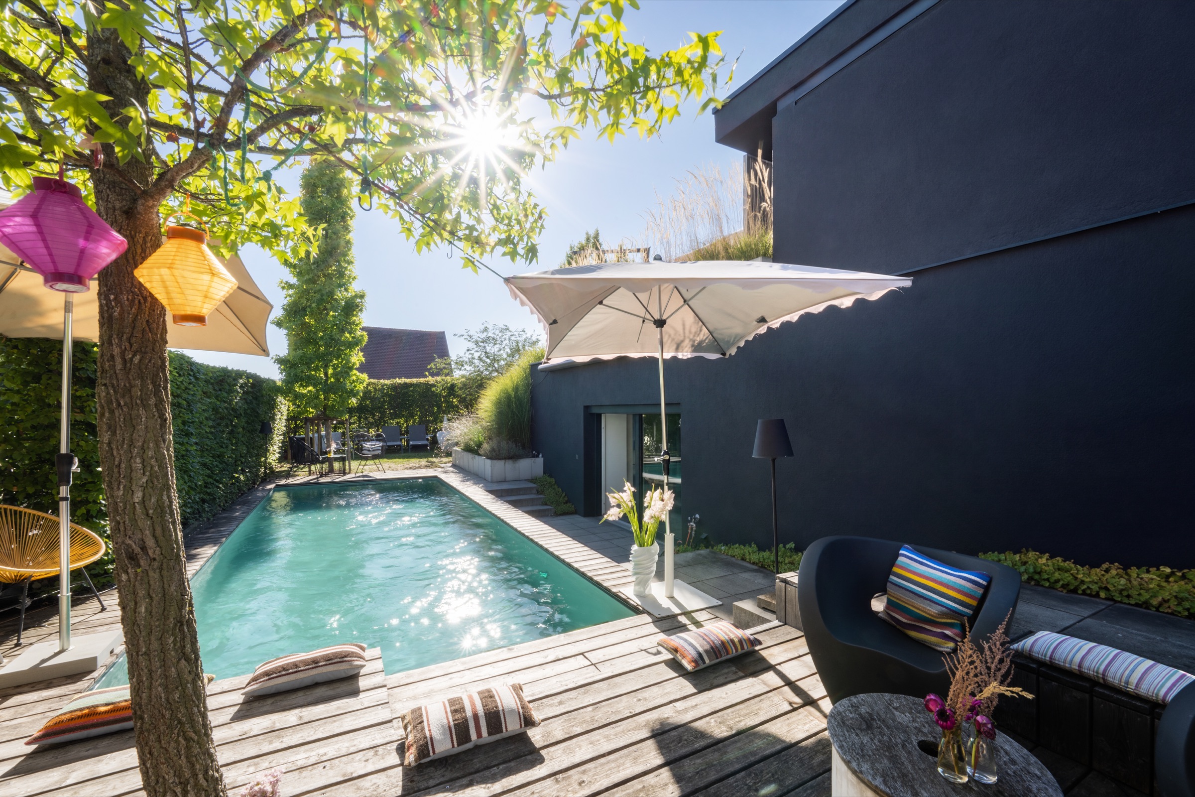 Beheizter Pool im Garten